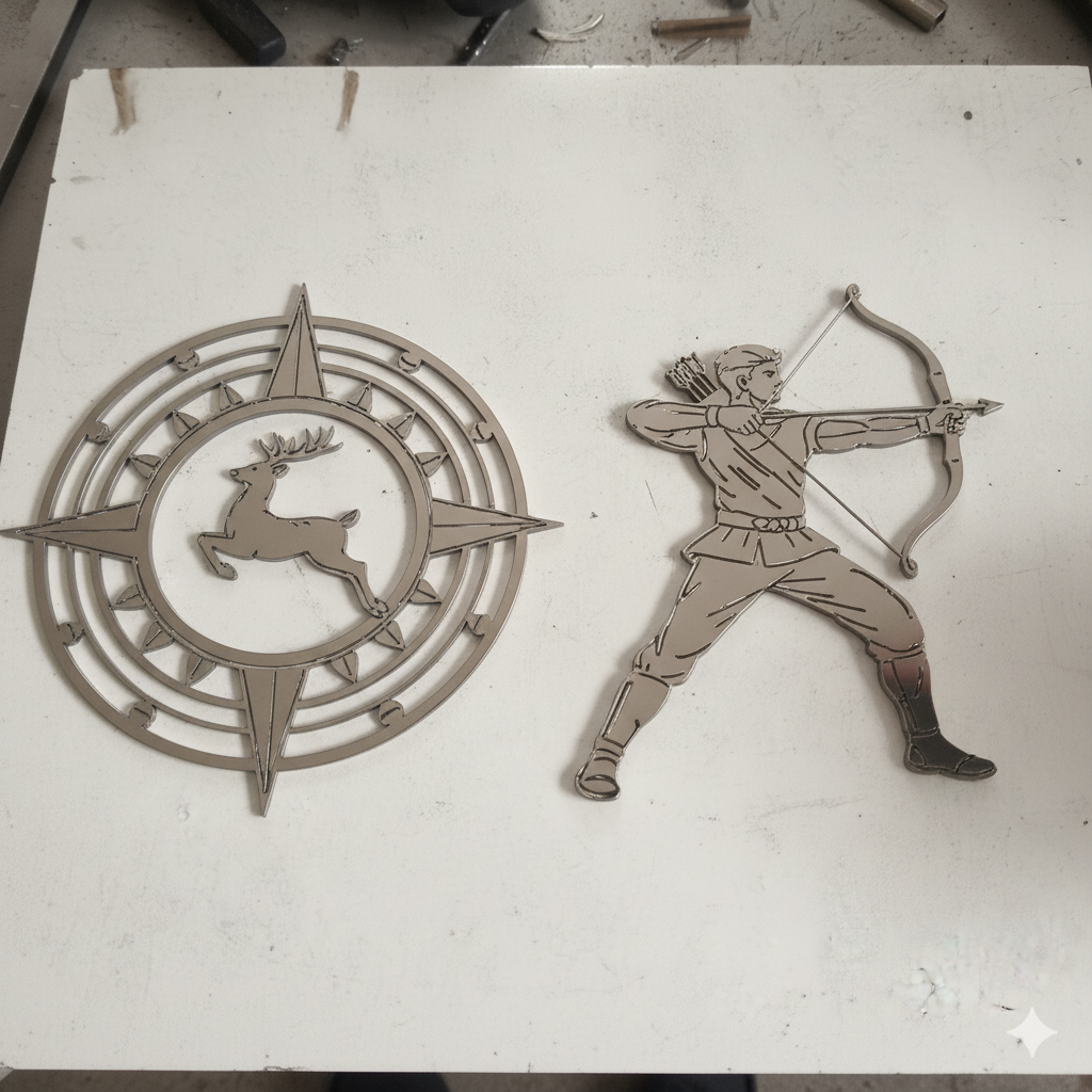 Operatore che supervisiona il processo di taglio laser